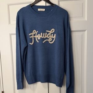Blue 'Howdy' Sweater
